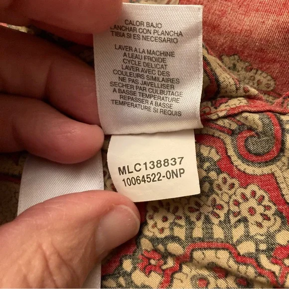 Jones New York Signature Woman 2X Fitted Button Up Blouse long Sleeve - Picture 7 of 9